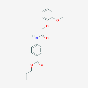 molecular formula C19H21NO5 B325288 Propyl 4-{[(2-methoxyphenoxy)acetyl]amino}benzoate 