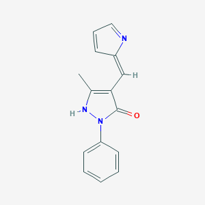 molecular formula C15H13N3O B325289 5-methyl-2-phenyl-4-[(E)-pyrrol-2-ylidenemethyl]-1H-pyrazol-3-one 