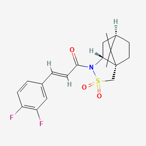 (E)-3-(3,4-Difluorophenyl)-1-((3AS,6R,7AR)-8,8-dimethyl-2,2-dioxidohexahydro-1H-3A,6-methanobenzo[C]isothiazol-1-YL)prop-2-EN-1-one