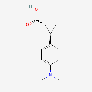 molecular formula C12H15NO2 B3252918 rel-(1R,2R)-2-(4-(Dimethylamino)phenyl)cyclopropanecarboxylic acid CAS No. 220352-83-0