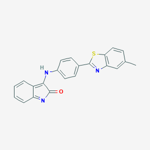 molecular formula C22H15N3OS B325301 3-[4-(5-methyl-1,3-benzothiazol-2-yl)anilino]indol-2-one 