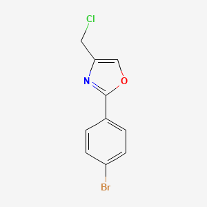 molecular formula C10H7BrClNO B3253010 2-(4-溴苯基)-4-(氯甲基)-1,3-恶唑 CAS No. 22091-38-9