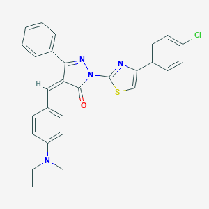 (4Z)-2-[4-(4-chlorophenyl)-1,3-thiazol-2-yl]-4-[4-(diethylamino)benzylidene]-5-phenyl-2,4-dihydro-3H-pyrazol-3-one