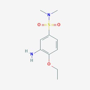 molecular formula C10H16N2O3S B3253062 3-amino-4-ethoxy-N,N-dimethylbenzene-1-sulfonamide CAS No. 22121-73-9