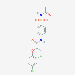 molecular formula C17H16Cl2N2O5S B325313 N-{4-[(acetylamino)sulfonyl]phenyl}-2-(2,4-dichlorophenoxy)propanamide 