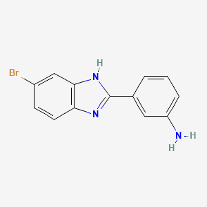 molecular formula C13H10BrN3 B3253152 3-(5-Bromo-1H-benzoimidazol-2-yl)-phenylamine CAS No. 221671-54-1