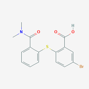 molecular formula C16H14BrNO3S B3253165 5-Bromo-2-((2-(dimethylcarbamoyl)phenyl)thio)benzoic acid CAS No. 222021-56-9