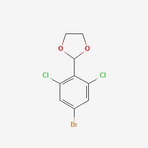 molecular formula C9H7BrCl2O2 B3253203 2-(4-Bromo-2,6-dichlorophenyl)-1,3-dioxolane CAS No. 2221812-43-5