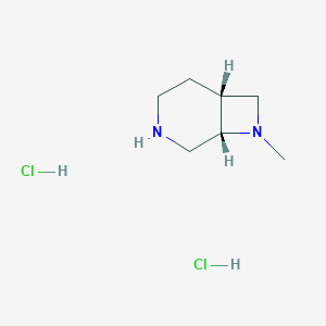 molecular formula C7H16Cl2N2 B3253204 (1S,6R)-8-甲基-3,8-二氮杂双环[4.2.0]辛烷二盐酸盐 CAS No. 2221988-52-7