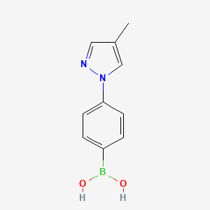 molecular formula C10H11BN2O2 B3253255 (4-(4-Methyl-1H-pyrazol-1-yl)phenyl)boronic acid CAS No. 2225181-67-7