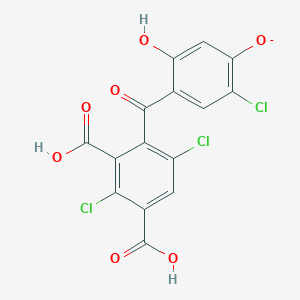 molecular formula C15H6Cl3O7- B3253264 1,3-Benzenedicarboxylic acid, 2,5-dichloro-4-(5-chloro-2,4-dihydroxybenzoyl)-, ion(1-) CAS No. 222547-72-0