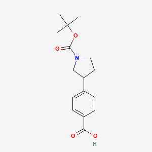 molecular formula C16H21NO4 B3253304 4-(1-(叔丁氧羰基)吡咯烷-3-基)苯甲酸 CAS No. 222987-24-8