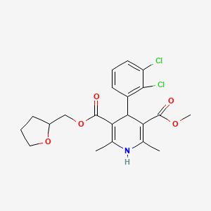molecular formula C21H23Cl2NO5 B3253309 3-Methyl 5-((tetrahydrofuran-2-yl)methyl) 4-(2,3-dichlorophenyl)-2,6-dimethyl-1,4-dihydropyridine-3,5-dicarboxylate CAS No. 222988-56-9