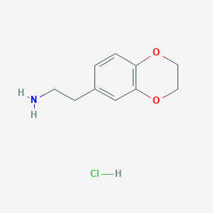 molecular formula C10H14ClNO2 B3253317 2-(2,3-二氢-1,4-苯并二氧杂环-6-基)乙胺盐酸盐 CAS No. 22310-84-5