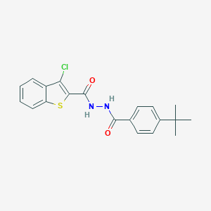 molecular formula C20H19ClN2O2S B325337 N'-(4-tert-butylbenzoyl)-3-chloro-1-benzothiophene-2-carbohydrazide 