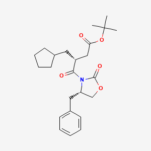 molecular formula C24H33NO5 B3253388 (R)-tert-Butyl 4-((S)-4-benzyl-2-oxooxazolidin-3-yl)-3-(cyclopentylmethyl)-4-oxobutanoate CAS No. 223433-51-0
