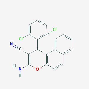 molecular formula C20H12Cl2N2O B325339 3-amino-1-(2,6-dichlorophenyl)-1H-benzo[f]chromene-2-carbonitrile 