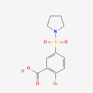 molecular formula C11H12BrNO4S B3253429 2-Bromo-5-(pyrrolidin-1-ylsulfonyl)benzoic acid CAS No. 22361-65-5