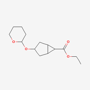 molecular formula C14H22O4 B3253505 Ethyl 3-((tetrahydro-2H-pyran-2-YL)oxy)bicyclo[3.1.0]hexane-6-carboxylate CAS No. 22423-93-4