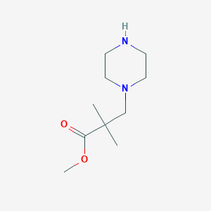 molecular formula C10H20N2O2 B3253525 Methyl 2,2-dimethyl-3-piperazin-1-yl-propanoate CAS No. 224309-88-0