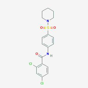 molecular formula C18H18Cl2N2O3S B325361 2,4-dichloro-N-[4-(1-piperidinylsulfonyl)phenyl]benzamide 