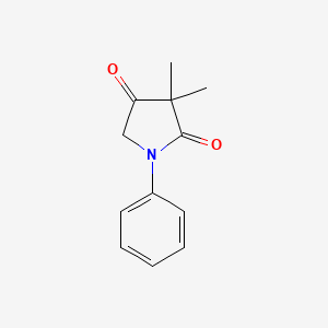 molecular formula C12H13NO2 B3253615 3,3-Dimethyl-1-phenyl-pyrrolidine-2,4-dione CAS No. 22522-02-7