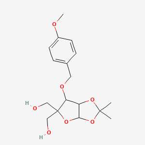 molecular formula C17H24O7 B3253633 3-O-(4-Methoxybenzyl)-4-C-hydroxymethyl-1,2-O-isopropylidine-alpha-D-ribofuranose CAS No. 225233-47-6