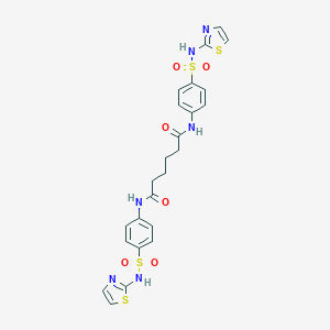 molecular formula C24H24N6O6S4 B325364 N,N'-bis[4-(1,3-thiazol-2-ylsulfamoyl)phenyl]hexanediamide 