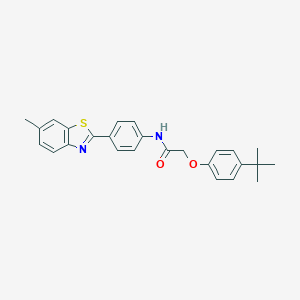 2-(4-tert-butylphenoxy)-N-[4-(6-methyl-1,3-benzothiazol-2-yl)phenyl]acetamide