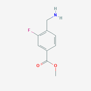 molecular formula C9H10FNO2 B3253695 Methyl 4-(aminomethyl)-3-fluorobenzoate CAS No. 225528-27-8