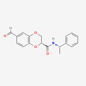 molecular formula C18H17NO4 B3253788 N-(1(S)-Phenylethyl)-6-forml-2,3-dihydro-1,4-benzodioxine-2-(R)-carboxamide CAS No. 227091-47-6