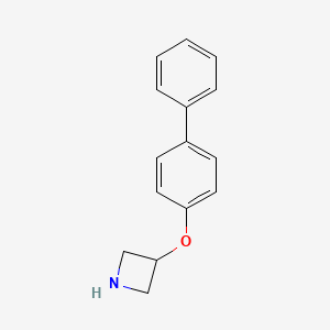 molecular formula C15H15NO B3253793 3-([1,1'-Biphenyl]-4-yloxy)azetidine CAS No. 227304-96-3