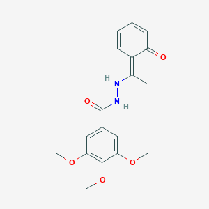 3,4,5-trimethoxy-N'-[(1E)-1-(6-oxocyclohexa-2,4-dien-1-ylidene)ethyl]benzohydrazide