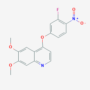 molecular formula C17H13FN2O5 B3253868 4-(3-Fluoro-4-nitrophenoxy)-6,7-dimethoxyquinoline CAS No. 228559-87-3