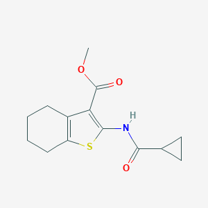 molecular formula C14H17NO3S B325387 Methyl 2-(cyclopropanecarbonylamino)-4,5,6,7-tetrahydro-1-benzothiophene-3-carboxylate 