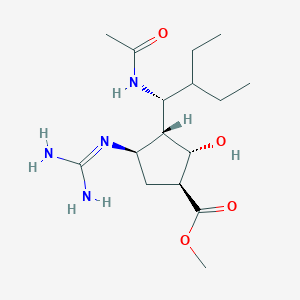 molecular formula C16H30N4O4 B3253934 (1s,2s,3r,4r)-Methyl 3-((r)-1-acetamido-2-ethylbutyl)-4-guanidino-2-hydroxycyclopentanecarboxylate CAS No. 229614-51-1