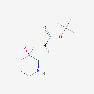 molecular formula C11H21FN2O2 B3253974 tert-butyl N-[[(3S)-3-fluoro-3-piperidyl]methyl]carbamate CAS No. 2306249-89-6