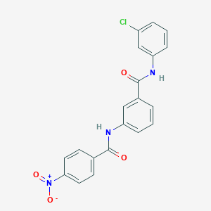 molecular formula C20H14ClN3O4 B325399 N-(3-chlorophenyl)-3-({4-nitrobenzoyl}amino)benzamide 