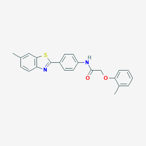 molecular formula C23H20N2O2S B325409 N-[4-(6-methyl-1,3-benzothiazol-2-yl)phenyl]-2-(2-methylphenoxy)acetamide 