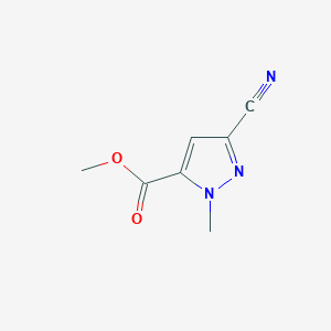 molecular formula C7H7N3O2 B3254123 3-氰基-1-甲基-1H-吡唑-5-甲酸甲酯 CAS No. 232281-30-0