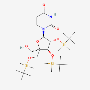molecular formula C28H56N2O7Si3 B3254138 2',3',5'-Tris-O-[(1,1-dimethylethyl)dimethylsilyl]-4'-C-(hydroxymethyl)-Uridine CAS No. 232588-97-5