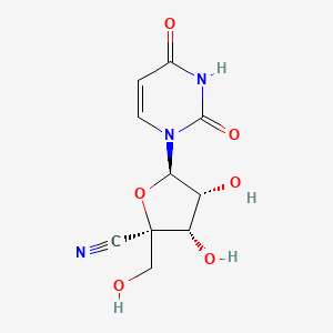 molecular formula C10H11N3O6 B3254142 (2R,3S,4R,5R)-5-(2,4-dioxopyrimidin-1-yl)-3,4-dihydroxy-2-(hydroxymethyl)tetrahydrofuran-2-carbonitrile CAS No. 232589-05-8