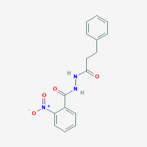 molecular formula C16H15N3O4 B325422 2-nitro-N'-(3-phenylpropanoyl)benzohydrazide 
