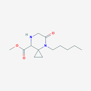 molecular formula C13H22N2O3 B3254256 Methyl 5-oxo-4-pentyl-4,7-diazaspiro[2.5]octane-8-carboxylate CAS No. 234124-30-2
