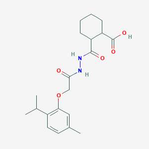 molecular formula C20H28N2O5 B325427 2-({2-[(2-Isopropyl-5-methylphenoxy)acetyl]hydrazino}carbonyl)cyclohexanecarboxylic acid 
