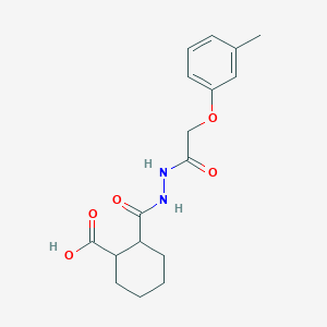 molecular formula C17H22N2O5 B325428 2-({2-[(3-Methylphenoxy)acetyl]hydrazino}carbonyl)cyclohexanecarboxylic acid 