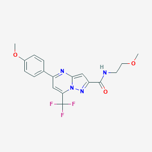 molecular formula C18H17F3N4O3 B325454 N-(2-methoxyethyl)-5-(4-methoxyphenyl)-7-(trifluoromethyl)pyrazolo[1,5-a]pyrimidine-2-carboxamide 