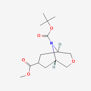 molecular formula C14H23NO5 B3254566 9-tert-butyl 7-methyl (1R,5S)-3-oxa-9-azabicyclo[3.3.1]nonane-7,9-dicarboxylate CAS No. 2406218-77-5