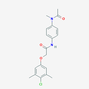 molecular formula C19H21ClN2O3 B325457 N-{4-[acetyl(methyl)amino]phenyl}-2-(4-chloro-3,5-dimethylphenoxy)acetamide 