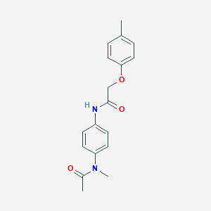 molecular formula C18H20N2O3 B325459 N-{4-[acetyl(methyl)amino]phenyl}-2-(4-methylphenoxy)acetamide 